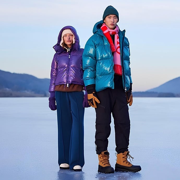 Image of people in puffy jackets